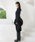 Heart Button Draped Coat